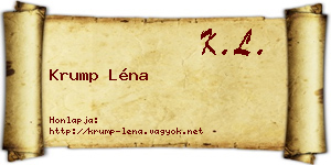 Krump Léna névjegykártya